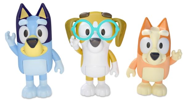 Bluey Toys: Bingo, Honey 3 Pack of Play Figures ? 3 Figures with Movable Parts ? 3 Action Figures from the hit children?s show- Official Collectable Toys, Sister Bingo and Friend Honey
