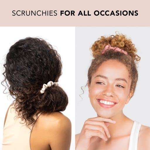 Kitsch Satin Scrunchies, Softer than Silk, Hair Scrunchies for Frizz Prevention - 5 Pack