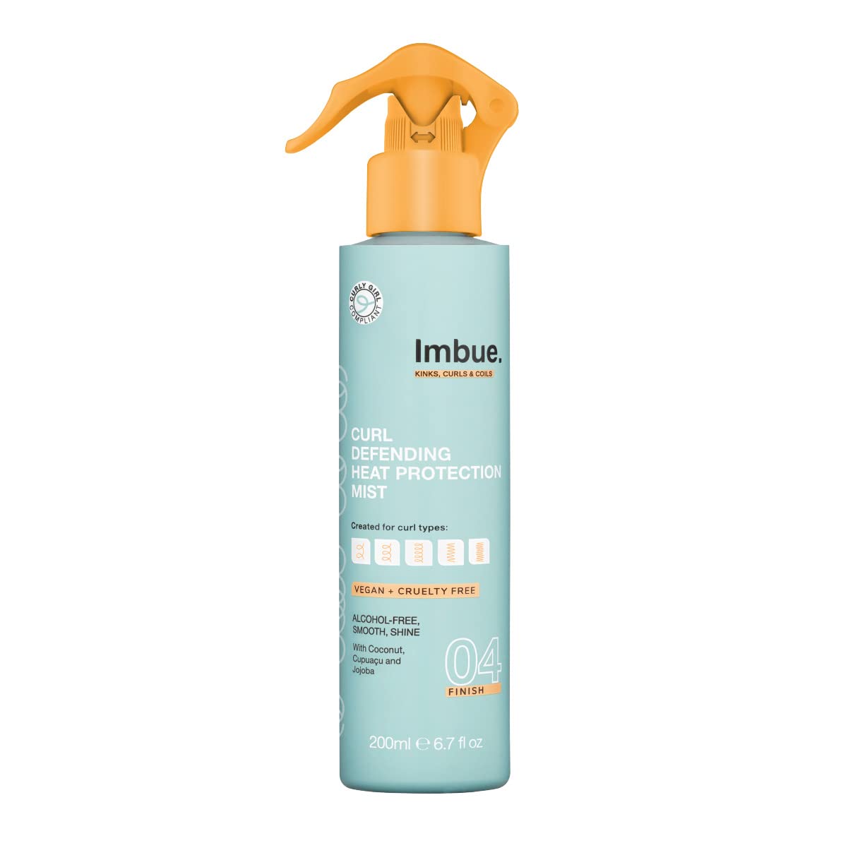 Imbue Curl Defending Hair Heat Protection Mist/Spray Serum Vegan and Curly Girl Compliant 200 ML Paraben Free Heat Defense, for Dry Damaged Hair