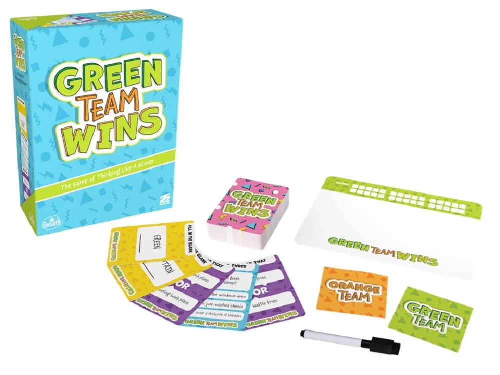 Goliath Games - Green Team Wins, The Game of Thinking Like a Winner, Family Party Games, for 3-6 Players, Ages 10+