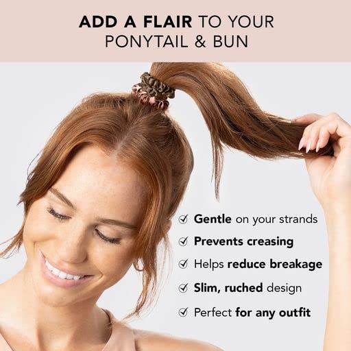 Kitsch Satin Scrunchies, Softer than Silk, Hair Scrunchies for Frizz Prevention - 5 Pack