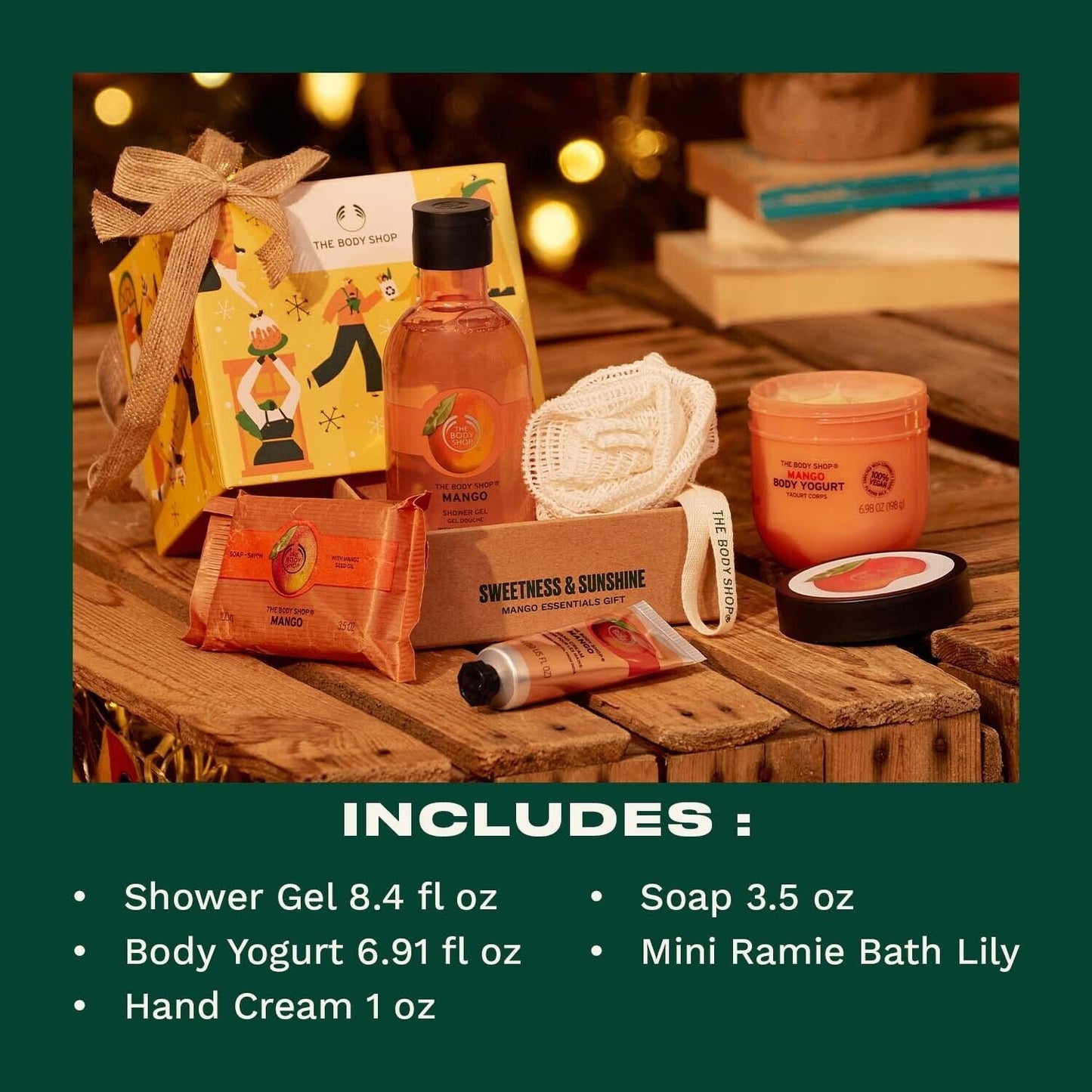 NEW! The Body Shop Sweetness & Sunshine Mango Essentials Body Care 5pcs Gift Set