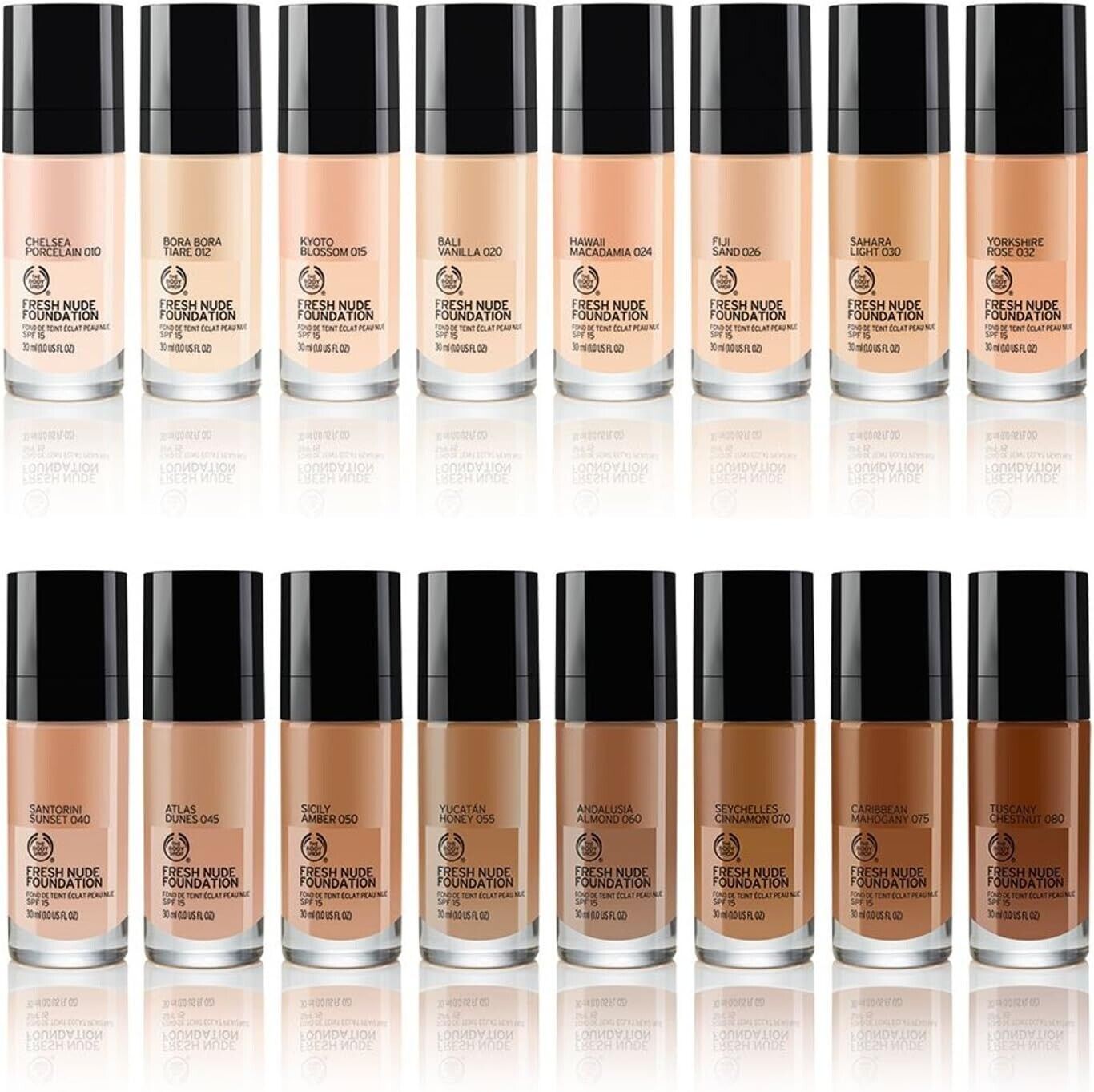 NEW!!! The Body Shop Fresh Nude Foundation 040 Santorini Sunset - 30ml
