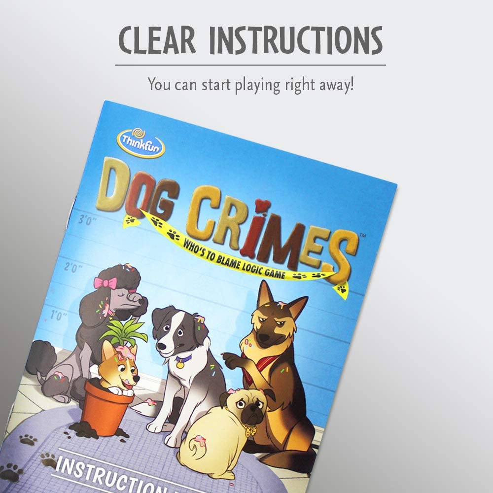 Thinkfun Dog Crimes Who's to Blame Brain Teaser Logic Challenge Game for Kids Age 8 Years Up