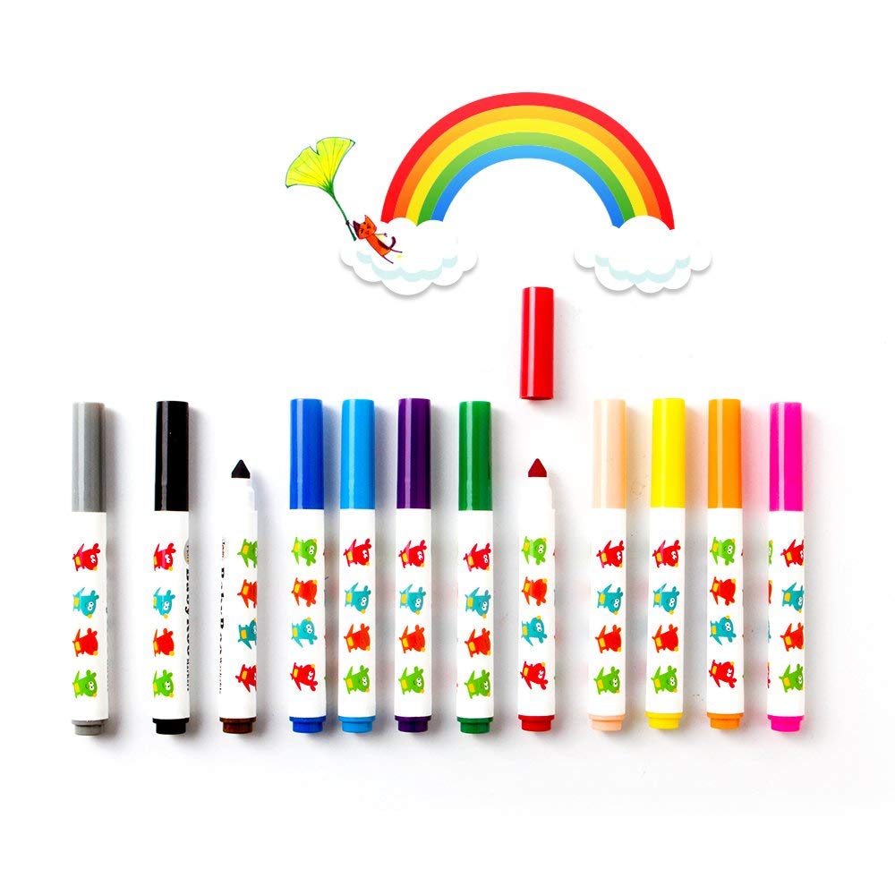 Jar Melo JA90480 Washable Markers -Baby Roo 12 Colors