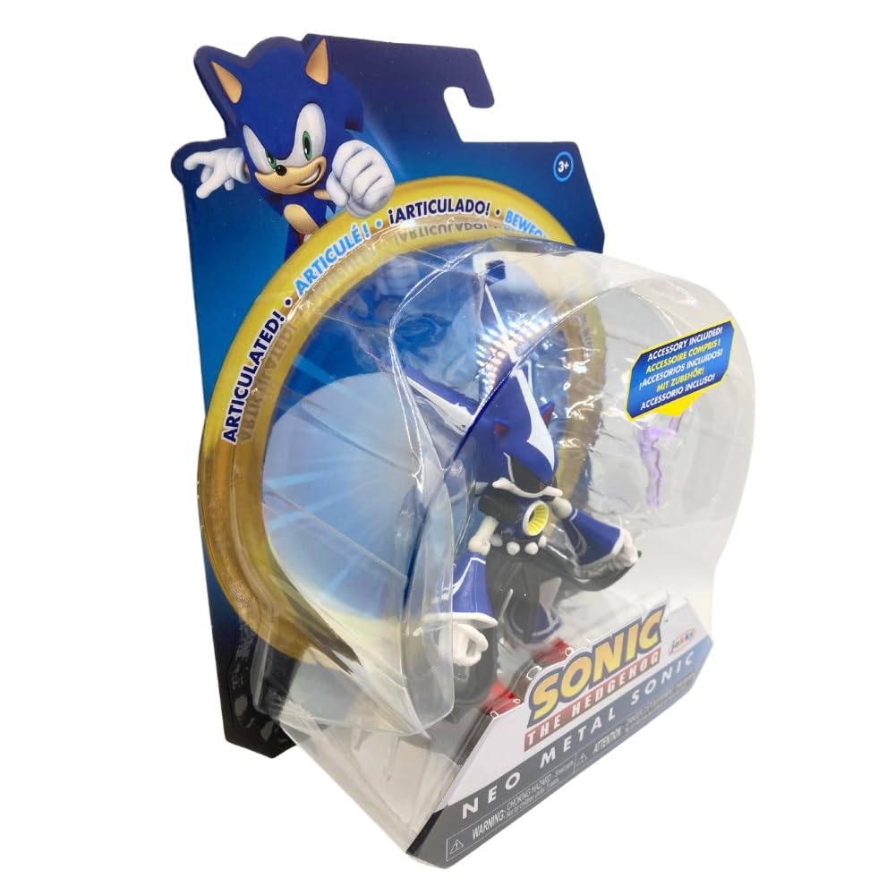Jakks Pacific Sonic the Hedgehog 10cm Neo Metal Sonic Figure with Electric Wand Accessory