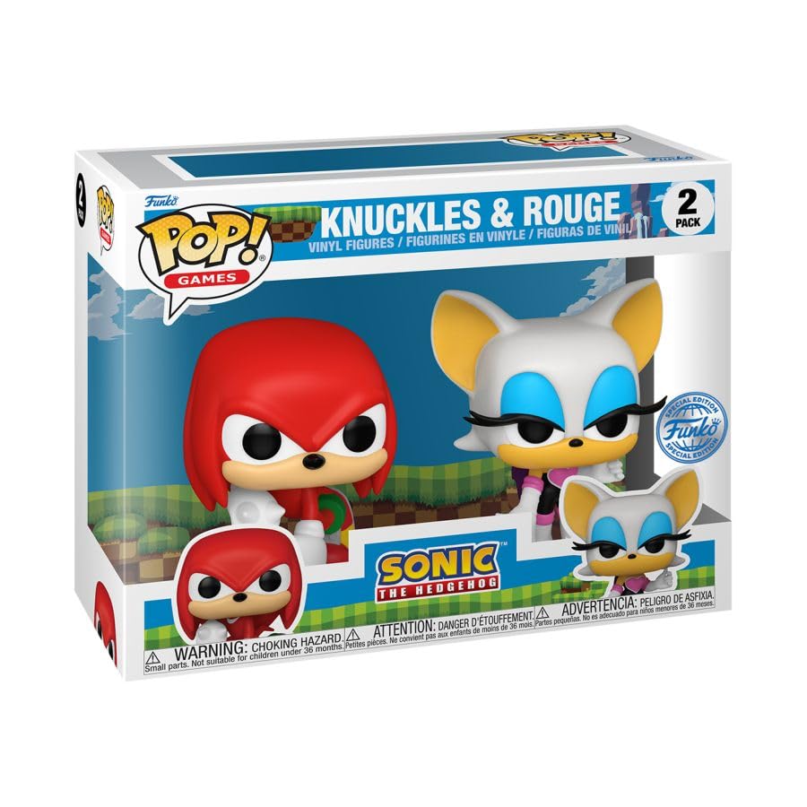 Funko Pop! Games: Sonic - Knuckles and Rouge 2pk (Exc), Collectable Vinyl Toy Figure - 77477
