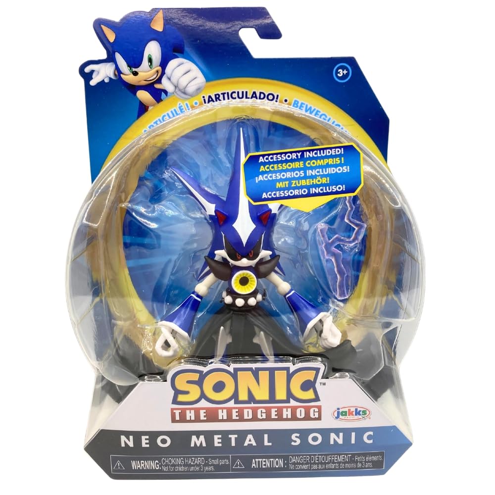 Jakks Pacific Sonic the Hedgehog 10cm Neo Metal Sonic Figure with Electric Wand Accessory