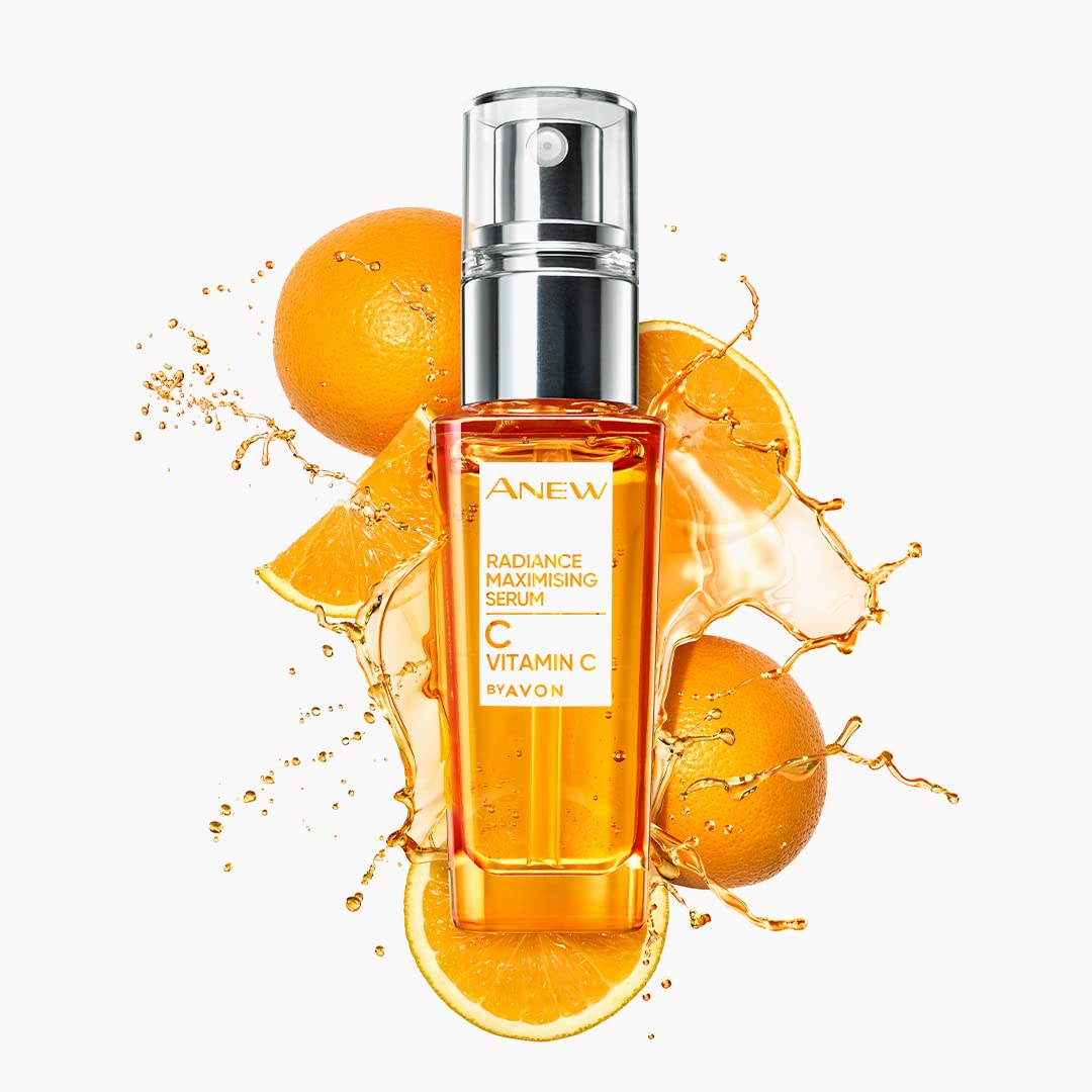 Avon Anew Vitamin C Radiance Maximising Serum 30ml, Contains 10% Vitamin C, Wakes Up Skin's Radiance, Reduces Visible Signs of Ageing, Cruelty Free