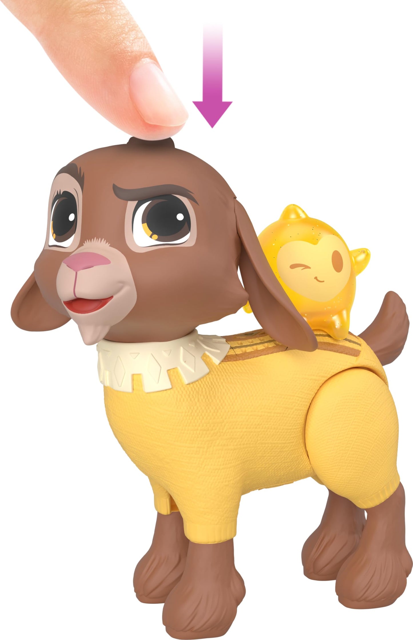 Mattel Disney Wish Talking Valentino & Star 12cm Toy Figure Playset with 10+ Sounds and Phrases