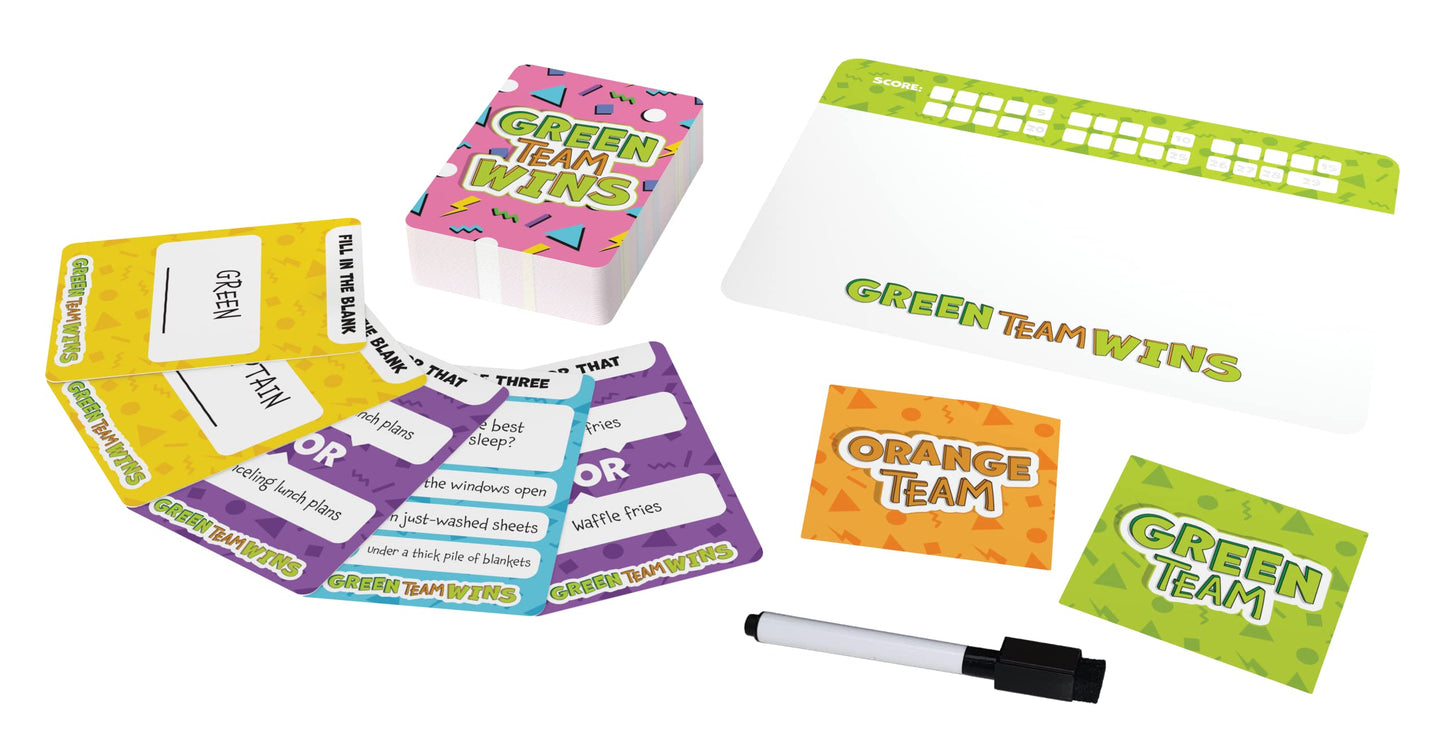 Goliath Games - Green Team Wins, The Game of Thinking Like a Winner, Family Party Games, for 3-6 Players, Ages 10+