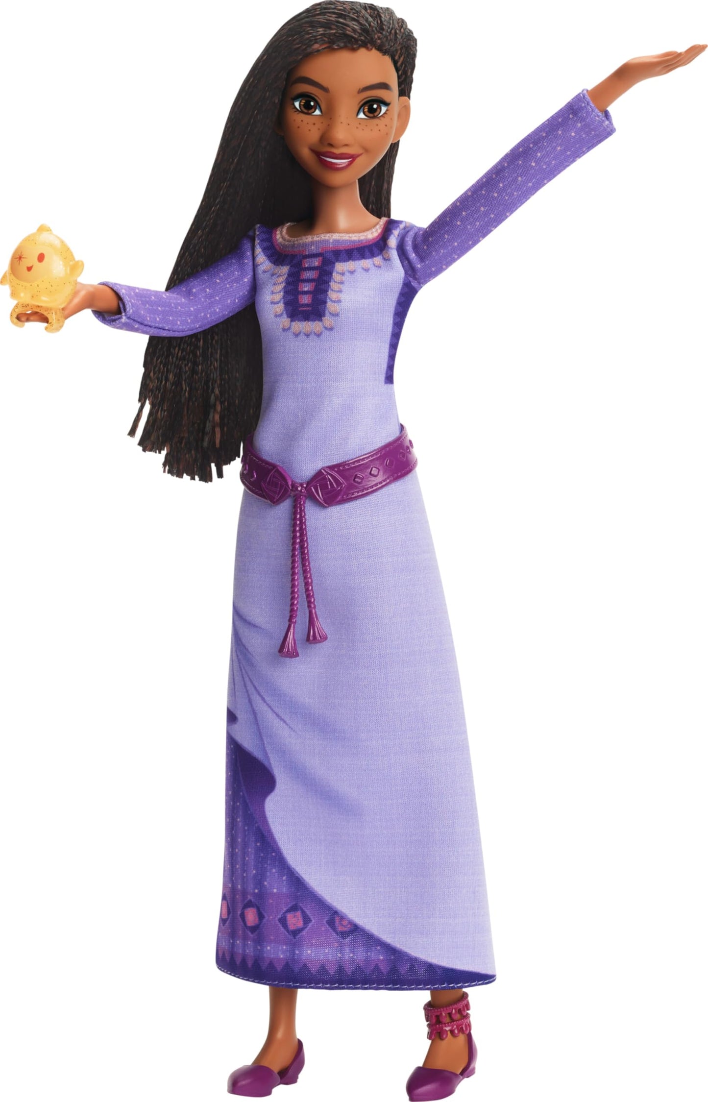 Mattel Disney's Wish Singing Asha of Rosas Fashion Doll & Star Figure, Posable with Removable Outfit, Sings ?This Wish? in English, HPX26