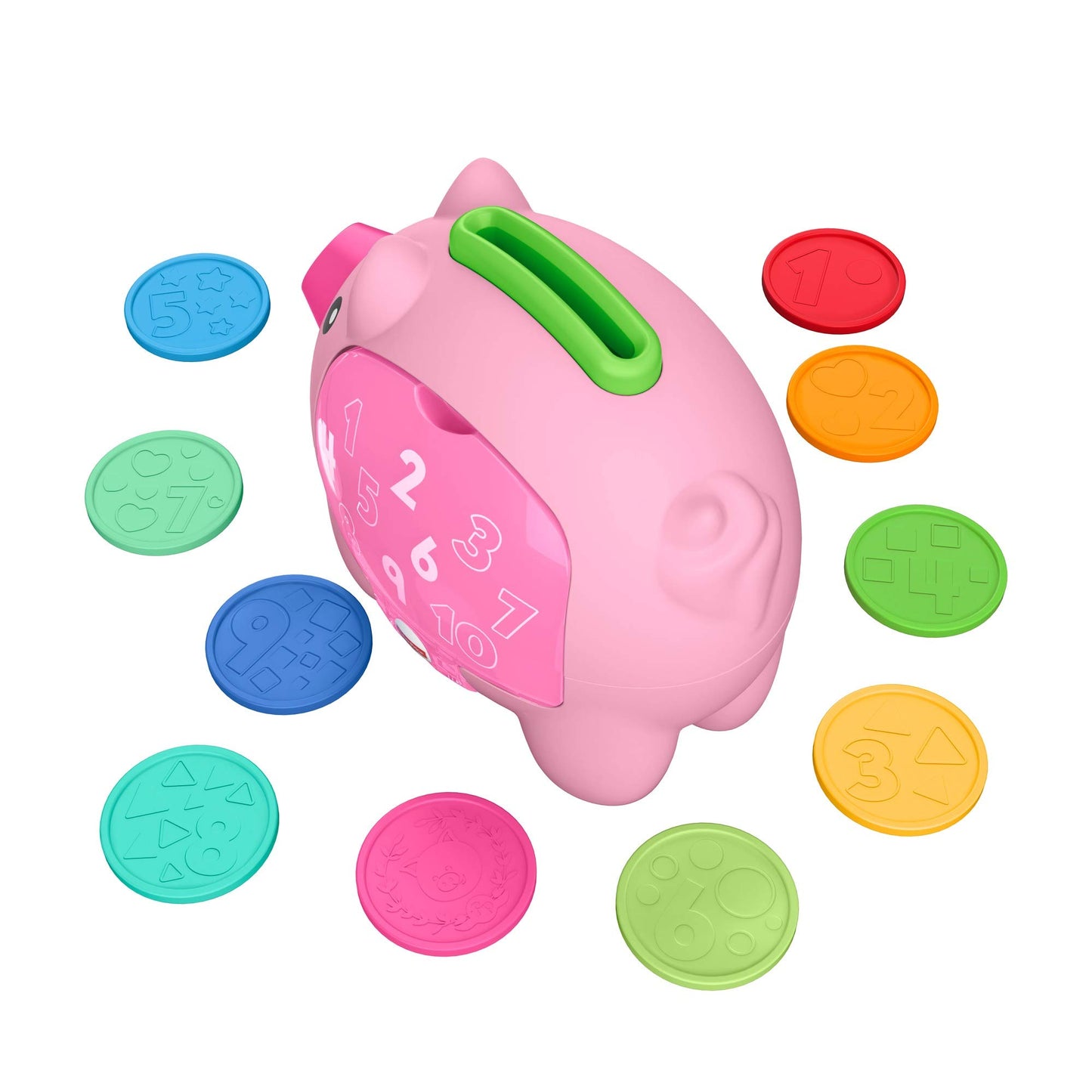 Fisher-Price Laugh & Learn Count & Rumble Piggy Bank, musical baby toy with fun motion action, GJC68