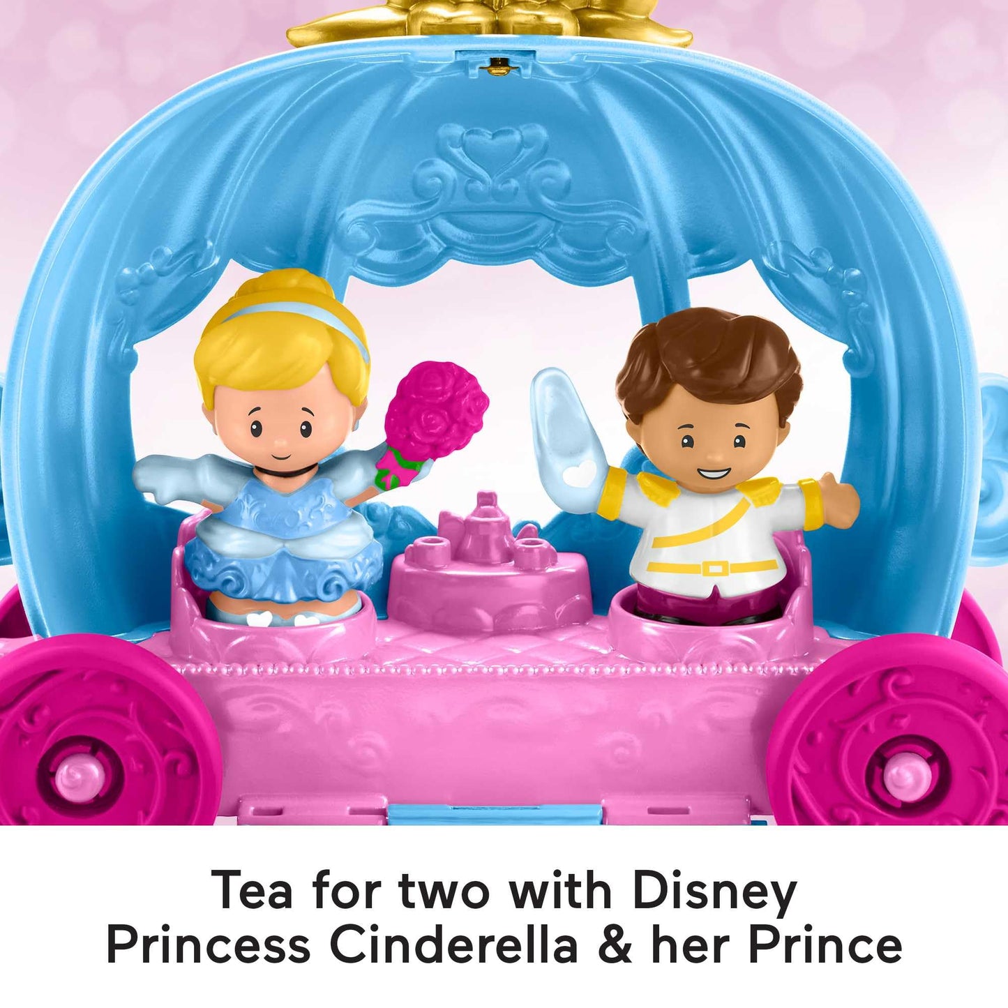 Fisher-Price Little People Toddler Toy Disney Princess Cinderella?s Dancing Carriage Playset with Figures for Pretend Play Ages 18+ Months, HGP76