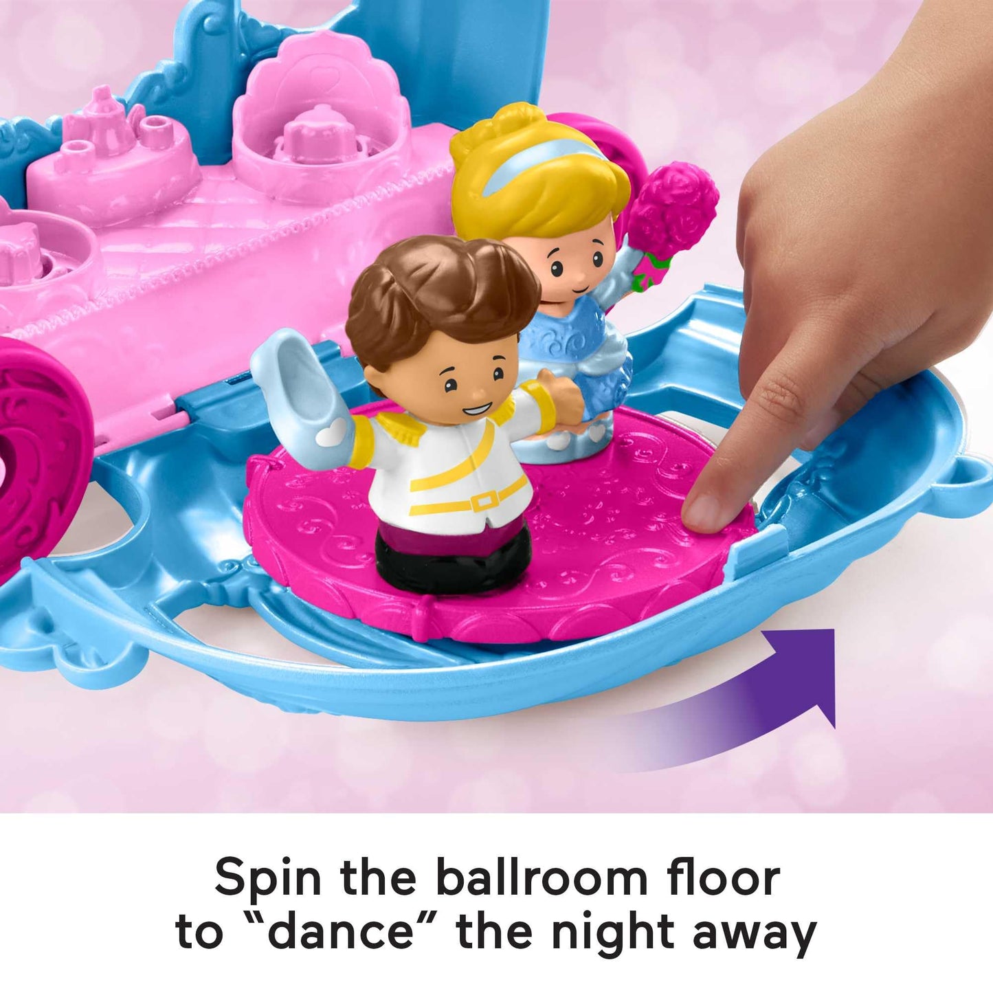 Fisher-Price Little People Toddler Toy Disney Princess Cinderella?s Dancing Carriage Playset with Figures for Pretend Play Ages 18+ Months, HGP76