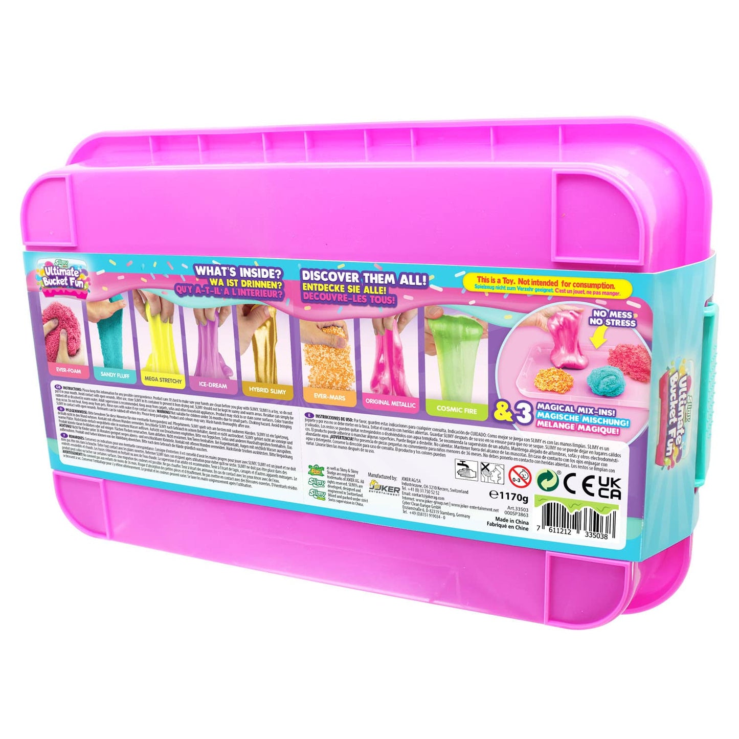 SLIMY Ultimate Bucket Fun - Original Slimy Slime Set with 8 Different Play Masses and Magical Mix-Ins, Maximum Fun for Children with Slime and Elastic Play Clay in Gift Set