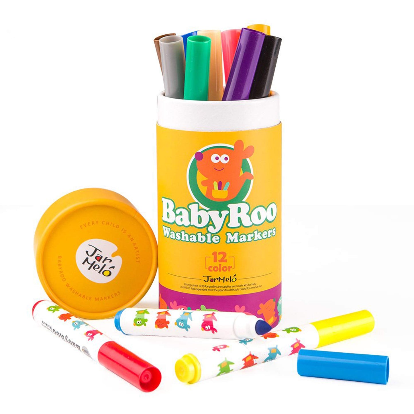 Jar Melo JA90480 Washable Markers -Baby Roo 12 Colors
