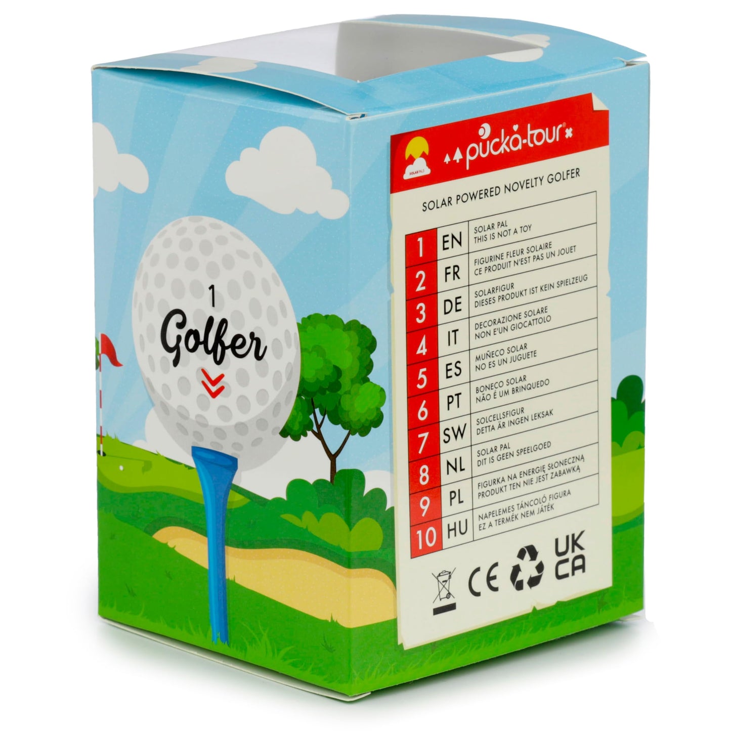Puckator Golfer Solar Pal - Home Office Table Desk Dashboard Car Decor Decoration - Gift Ideas - Gifts For Teenage Old Boy Girl Dad Mums - Powered KIds Toys Toy Figure Figures