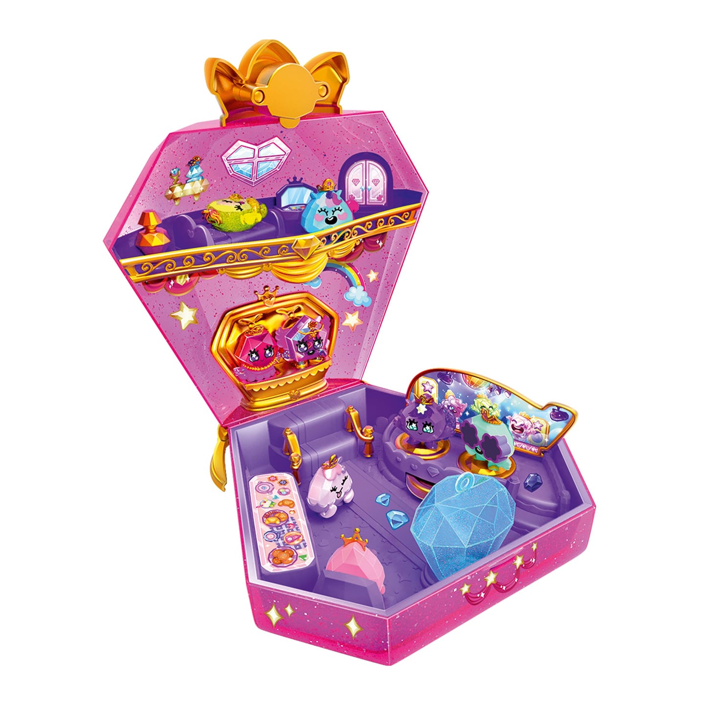 BANDAI Pinky Promise Diamond Palace Playset | Diamond Palace Playset Contains 2 Mini Playsets And 2 Exclusive Gemmy Friends | Combine Gems And Girls Jewellery For Customisable Wearable Fun