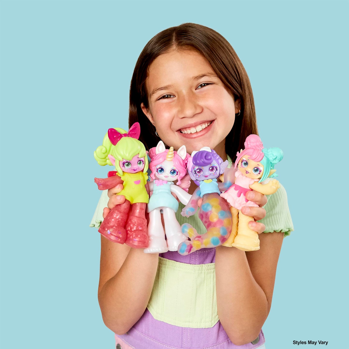 Jelli Crush 18508 Doublicious 2 Pack, Bubba Gumm and Gummi Sours, Squishy, Smooshy, Stretchy Candy Unicorn Themed Dolls with Unique Charms Inside, Medium