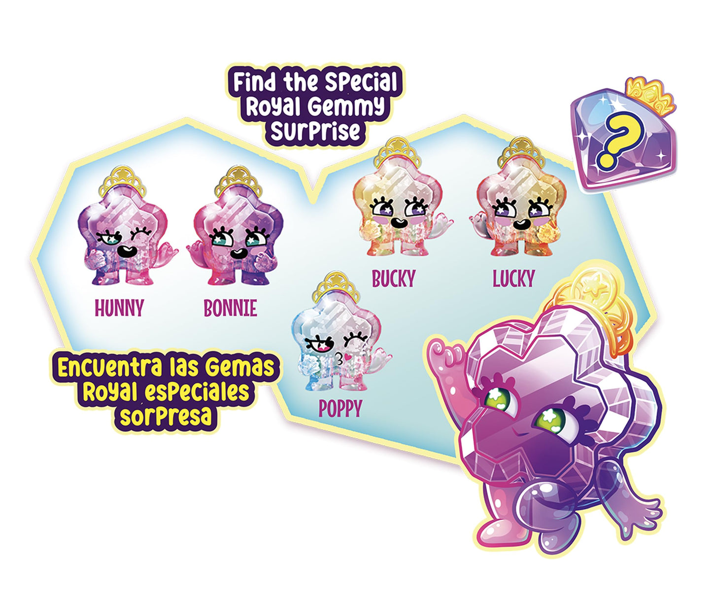 BANDAI TH00003 Royals 8 Pack | This Pinky Promise Multipack Contains 8 Collectable Gemmy Friends 1 Ring and 1 Necklace Mix and Match Gems and Girls Jewellery for Wearable Fun