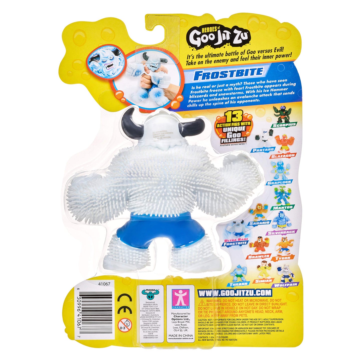 Goo Jit Zu 36536 Stretch Action Figure Frostbite Yeti, Super Flexible Squishy Toy Figure, Sticky Collectible Figure, Squeeze Cartoon Figure, Animal Figure for Squeezing, for Children and Fans from 3