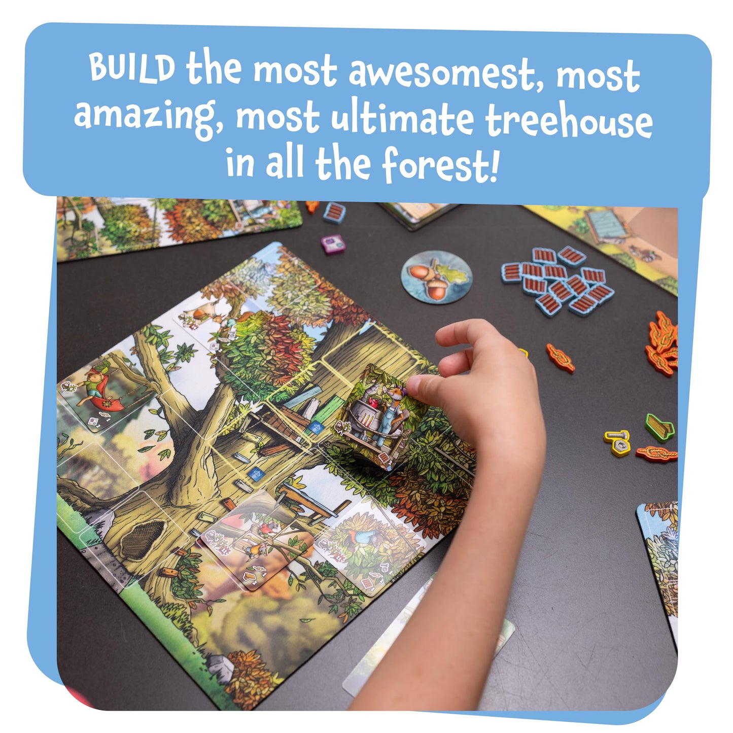 Ultimate Treehouse | Entry Level Resource Management Tile Game | Strategy Board Games for 8+ Year Olds | Family Games for 2 to 4 Players