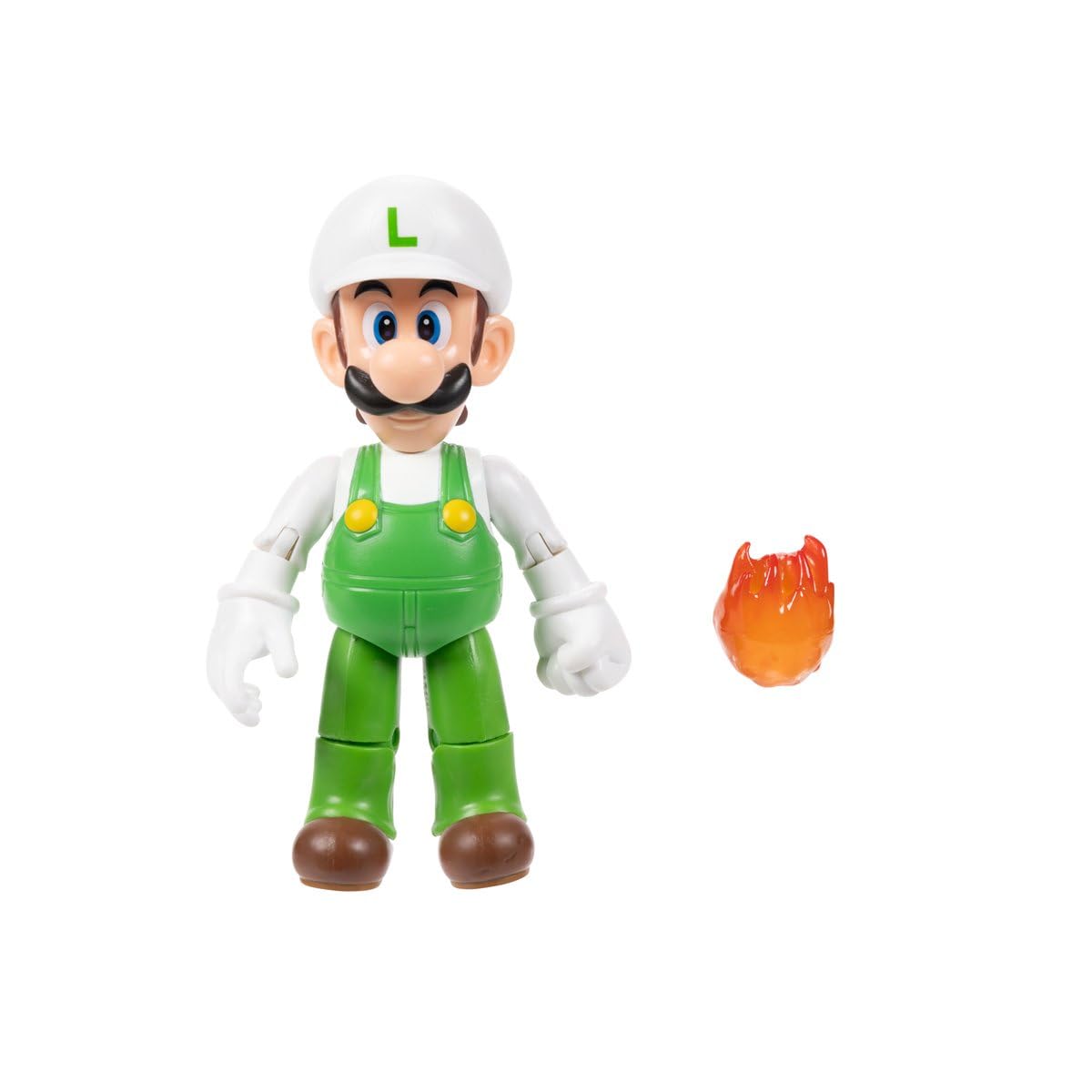 Nintendo - Super Mario Bros - 10 cm articulated figure - Fire Luigi with Fireball