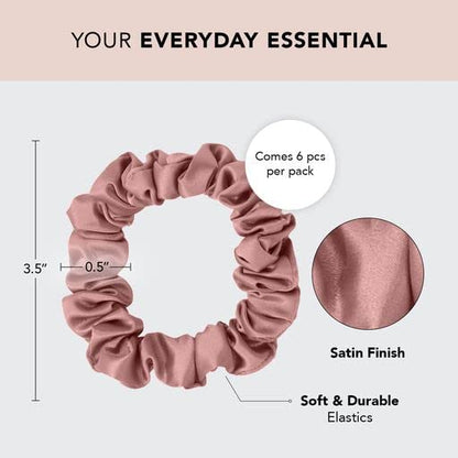 Kitsch Satin Scrunchies, Softer than Silk, Hair Scrunchies for Frizz Prevention - 5 Pack