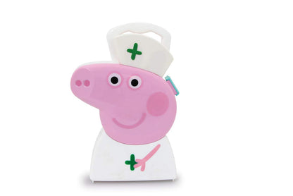 JAMARA 410095 Suitcase-10-Piece Set, Sturdy and Handy Carry Case, Child-Friendly Doctor Utensils for Role Play, Cute Peppa Pig Design, White