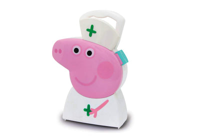 JAMARA 410095 Suitcase-10-Piece Set, Sturdy and Handy Carry Case, Child-Friendly Doctor Utensils for Role Play, Cute Peppa Pig Design, White