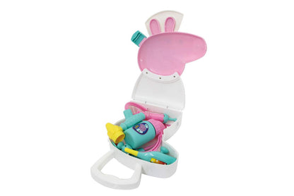 JAMARA 410095 Suitcase-10-Piece Set, Sturdy and Handy Carry Case, Child-Friendly Doctor Utensils for Role Play, Cute Peppa Pig Design, White
