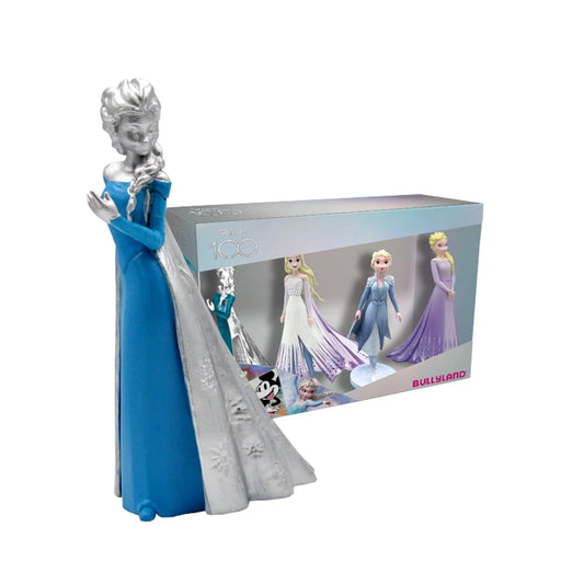Bullyland 13415-100 Years Disney Toy Figures Set with Princess Elsa in 4 Variations, Ideal as a Small Gift for Children from 3 Years