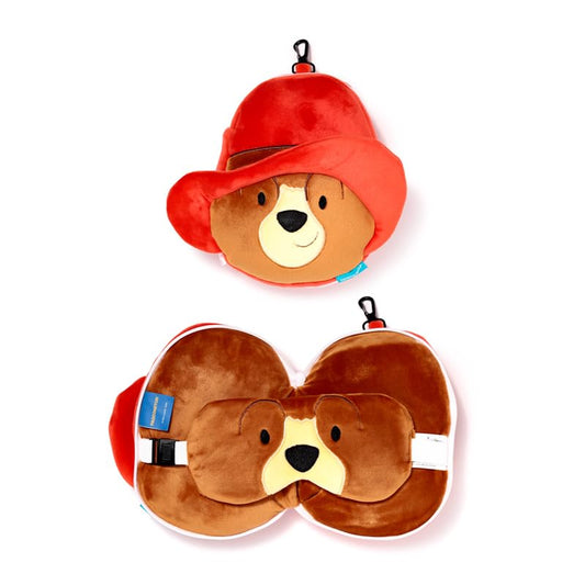 Relaxeazzz Paddington Bear Travel Pillow & Eye Mask - Sleep Eye Mask Masks - Kids Travel Accessories For Sleeping Airplane - Flight Plane Neck Pillow Pillows