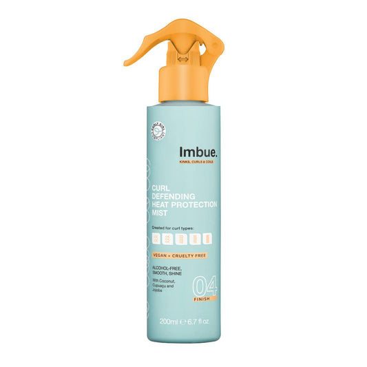 Imbue Curl Defending Hair Heat Protection Mist/Spray Serum Vegan and Curly Girl Compliant 200 ML Paraben Free Heat Defense, for Dry Damaged Hair