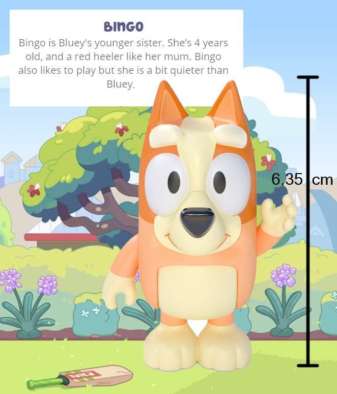 Bluey Toys: Bingo, Honey 3 Pack of Play Figures ? 3 Figures with Movable Parts ? 3 Action Figures from the hit children?s show- Official Collectable Toys, Sister Bingo and Friend Honey