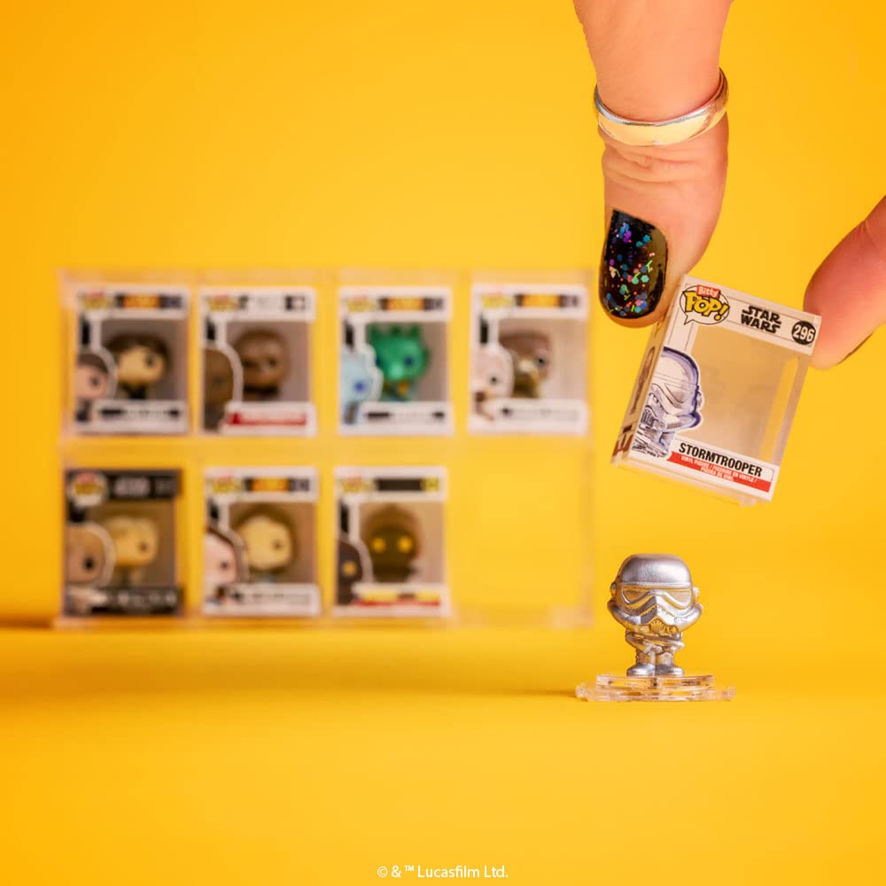 Funko Bitty POP! Star Wars - Luke Skywalker?, Obi-Wan Kenobi?, Jawa? and A Surprise Mystery Mini Figure - 0.9 Inch (2.2 Cm) Collectable - Stackable Display Shelf Included - Gift Idea - Cake Topper