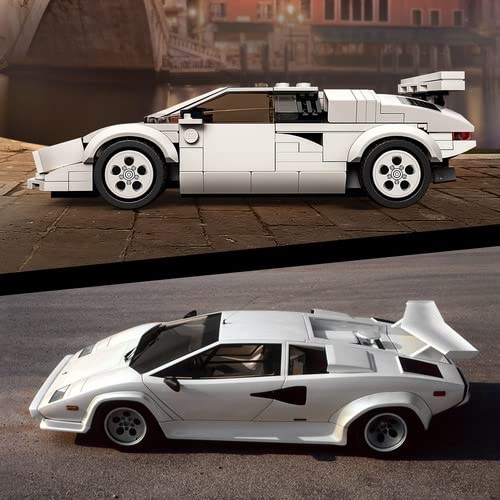LEGO 76908 Speed Champions Lamborghini Countach, Race Car Toy Model Replica, Collectible Building Set with Racing Driver Minifigure, Multicolor