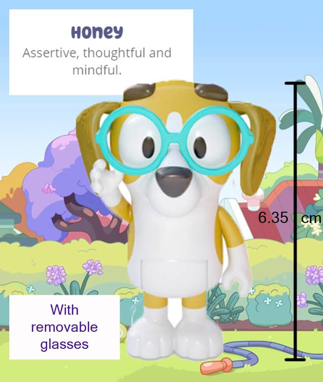 Bluey Toys: Bingo, Honey 3 Pack of Play Figures ? 3 Figures with Movable Parts ? 3 Action Figures from the hit children?s show- Official Collectable Toys, Sister Bingo and Friend Honey