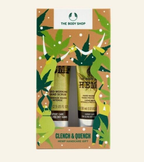 NEW!!! The Body Shop CLENCH & QUENCH Hemp Hand care Gift Set