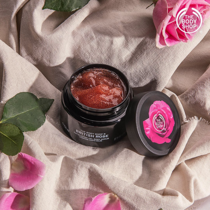 NEW!!! The Body Shop Unisex Body Scrub, British Rose 250 ml