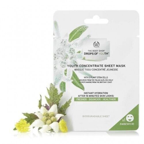 NEW!!! The Body Shop Drops of Youth Concentrate Sheet Mask 21ml
