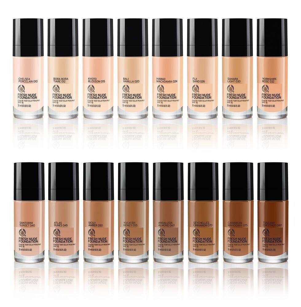 NEW!!! The Body Shop Fresh Nude Foundation 30ml -Caribbean Mahogany 075