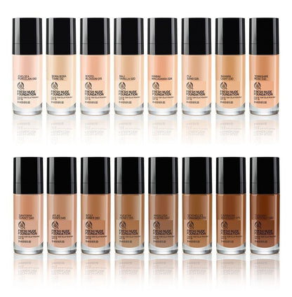 NEW!!! The Body Shop Fresh Nude Foundation 30ml -Caribbean Mahogany 075