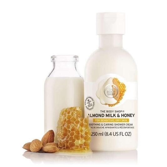 NEW!!! The Body Shop Almond Milk & Honey Shower Cream 250ml - 8.4 Oz