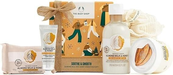 NEW! The Body Shop Soothe & Smooth Almond Milk & Honey Essentials Gift Set 5 pcs