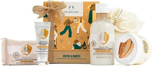 NEW! The Body Shop Soothe & Smooth Almond Milk & Honey Essentials Gift Set 5 pcs