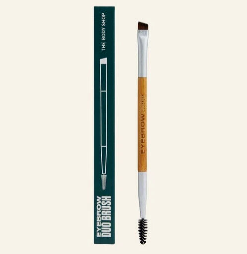 NEW!!! The Body Shop Double Ended 2-in-1 EYEBROW Brush bamboo Nylon bristles