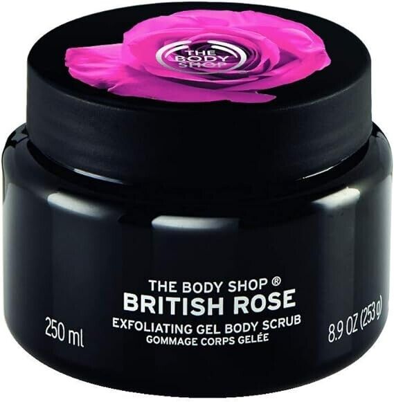 NEW!!! The Body Shop Unisex Body Scrub, British Rose 250 ml