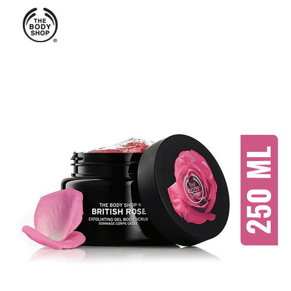 NEW!!! The Body Shop Unisex Body Scrub, British Rose 250 ml